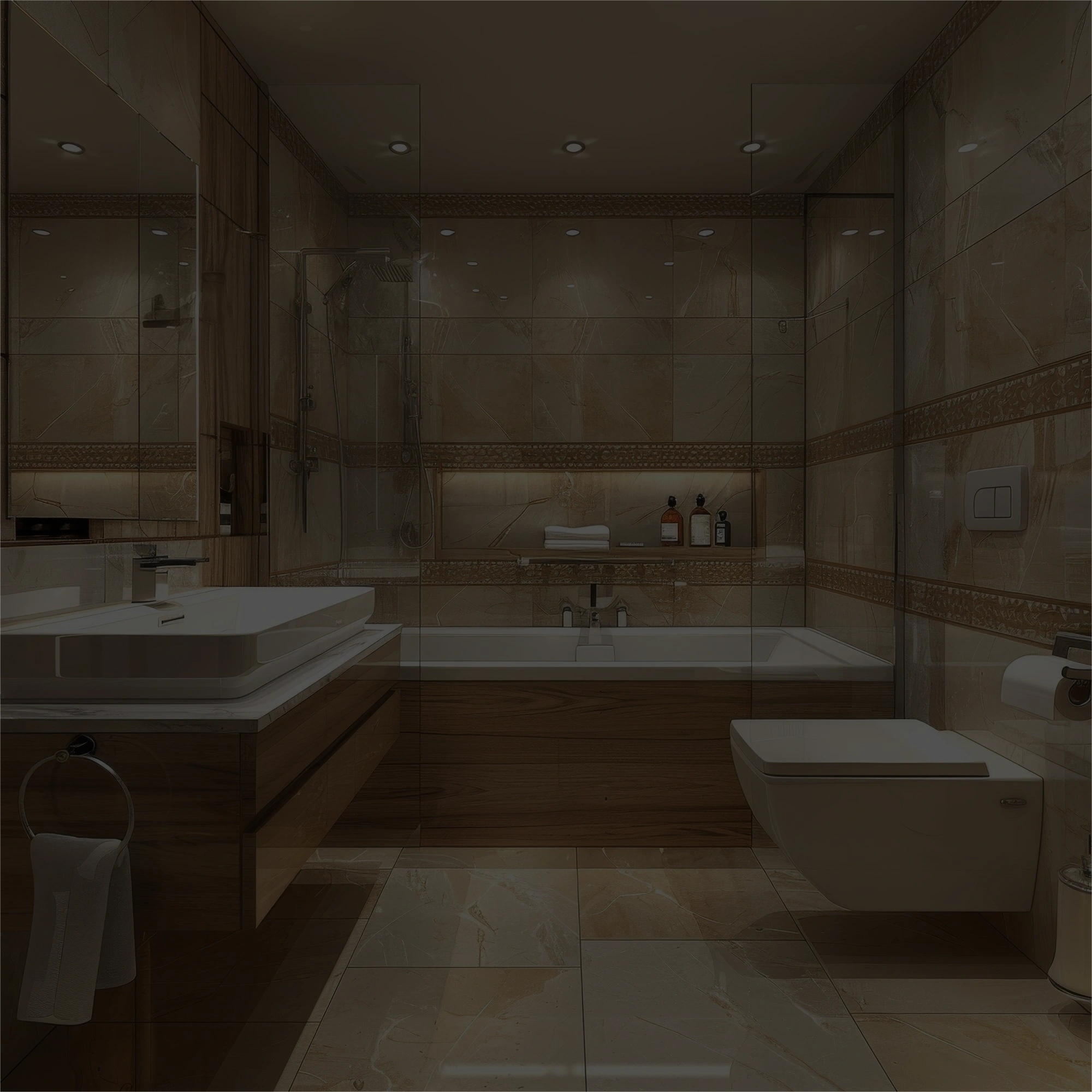 Luxury bathroom remodeling project with custom tile and modern fixtures in Los Angeles